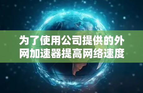 为了使用公司提供的外网加速器提高网络速度，您可以按照以下步骤操作