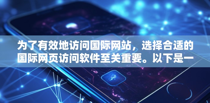 为了有效地访问国际网站,选择合适的国际网页访问软件至关重要。以下是一个结构化的总结,帮助你做出明智的选择 为了有效地访问国际网站,选择合适的国际网页访问软件至关重要。以下是一个结构化的总结,帮助你做出明智的选择