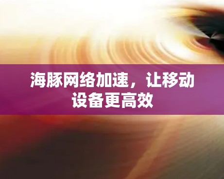 海豚网络加速,让移动设备更高效 海豚网络加速,让移动设备更高效