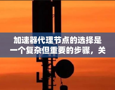 加速器代理节点的选择是一个复杂但重要的步骤，关键在于综合考虑多个因素来确保系统的高效和性能。以下是对加速器代理节点选择的详细总结