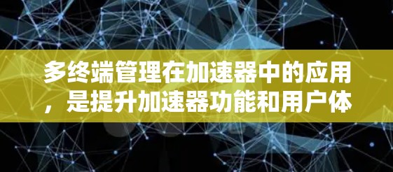 多终端管理在加速器中的应用，是提升加速器功能和用户体验的重要方面。以下是对其的关键点总结